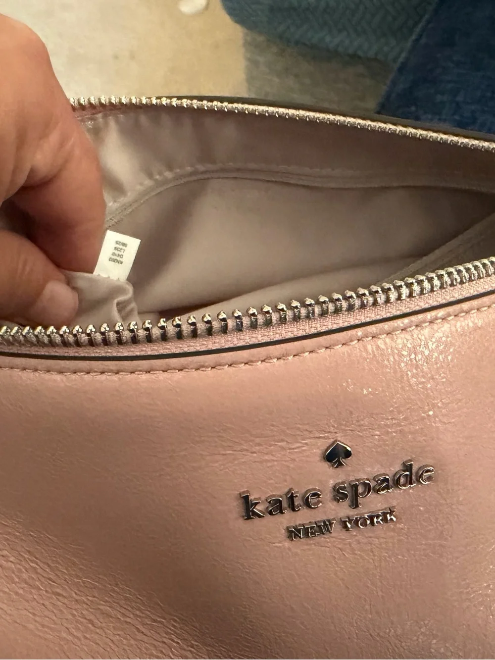 kate spade New York Roulette Glazed Leather Medium Shoulder Bag Tutu Pink NWT